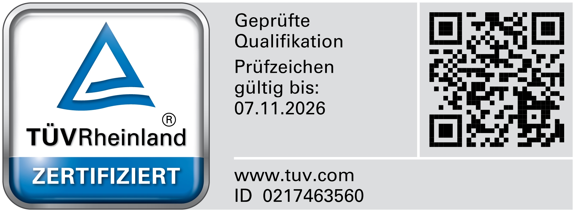 TÜV Rheinland Prüfzeichen, ID 0217463560